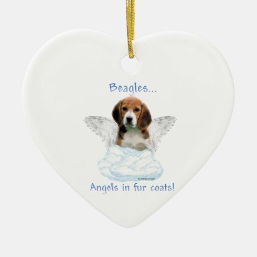 Beagle Angel Keramisch Ornament (Voorkant)