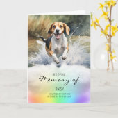 Beagle aquarel hond verlies sympathie kaart (Gele Bloem)