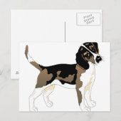 Beagle art 2 briefkaart (Voorkant / Achterkant)