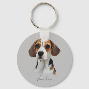 Beagle art custom sleutelhanger