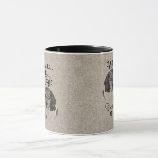 Beagle art wanneer alles mislukt, quote mok (Midden)