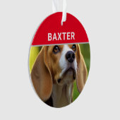 Beagle avec le nom du chien et la photo Noël (devant)