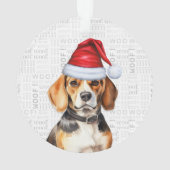 Beagle avec le nom du chien et la photo Noël (dos)