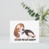 Beagle Avez-Vous Dit Rabbit ? Carte postale (Debout devant)