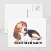 Beagle Avez-Vous Dit Rabbit ? Carte postale (Devant / Derrière)