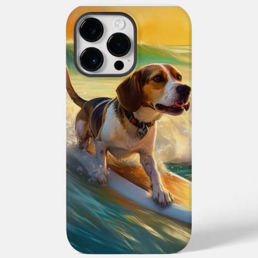 Beagle Beach Surfschilderkunst Case-Mate iPhone Case (Achterkant)