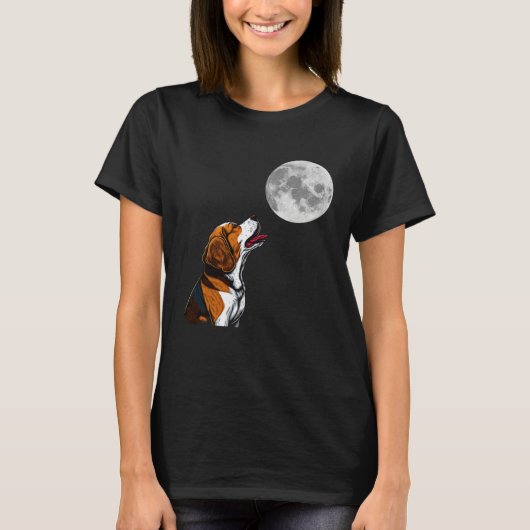 Beagle Beagle Howling At The Moon Beagle T-shirt (Voorkant)