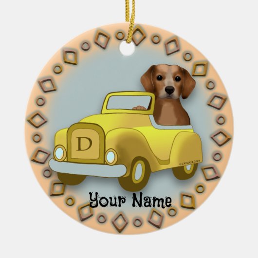 Beagle Bestuurder Auto ornament (Voorkant)