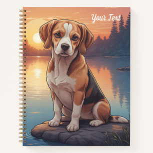 Beagle bij het meer notitieboek