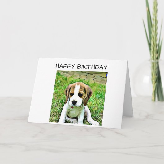 Beagle Birthday Kaart (Voorkant)