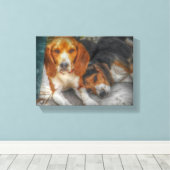 Beagle Brothers Canvas Afdruk (Insitu (Houten vloer))
