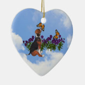 Beagle Butterflies Violet Dog Ornament (Rechts)