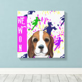 Beagle  canvas afdruk (Insitu (Houten vloer))