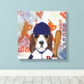 Beagle canvas afdruk (Insitu (Houten vloer))