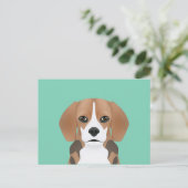 Beagle cartoon briefkaart (Staand voorkant)