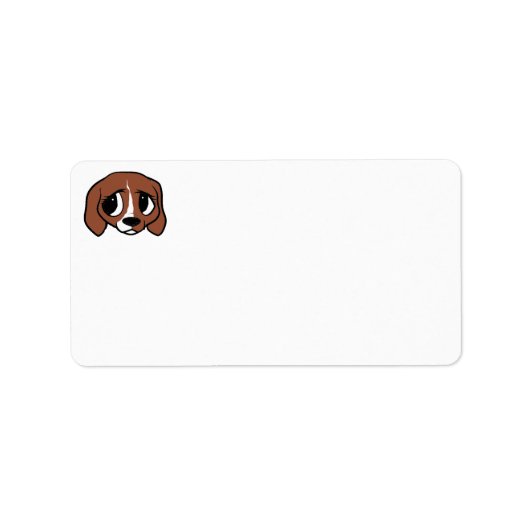 Beagle Cartoon Head Etiket (Voorkant)