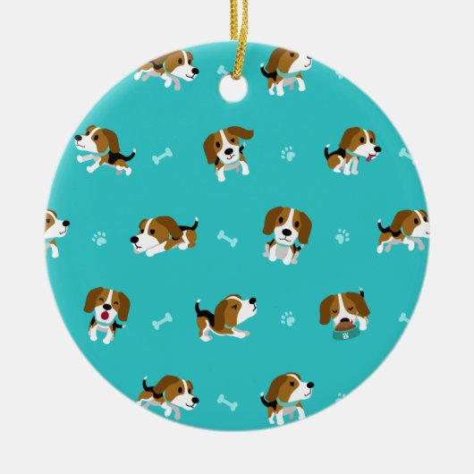 Beagle Cartoon Keramisch Ornament (Voorkant)