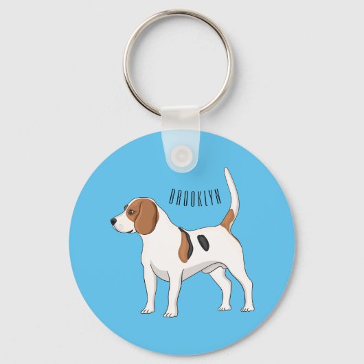 Beagle cartoon sleutelhanger (Voorkant)