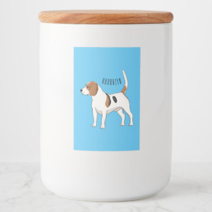 Beagle cartoon voedselcontainer etiket