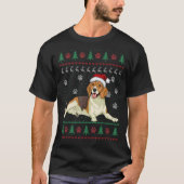 Beagle Cattle - Kerstmis Ugly Sweater Dog-programm T-shirt (Voorkant)