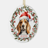 Beagle Ceramic Circle Ornament (Rechts)