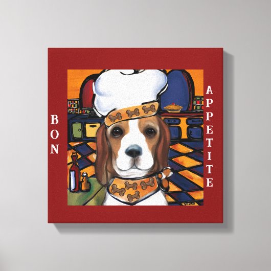 Beagle Chef Canvas Afdruk (Voorkant)