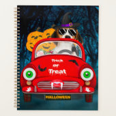 Beagle Chien voiture voiture effrayant Halloween (Devant)