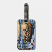 Beagle Christmas Boat Holiday Bagagelabel (Achterkant verticaal)