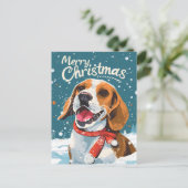 Beagle Christmas Briefkaart (Staand voorkant)