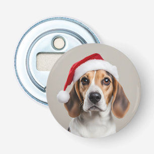 Beagle Christmas Button Flesopener