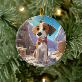 Beagle Christmas, Cadeau voor Beagle Hondenliefheb Keramisch Ornament