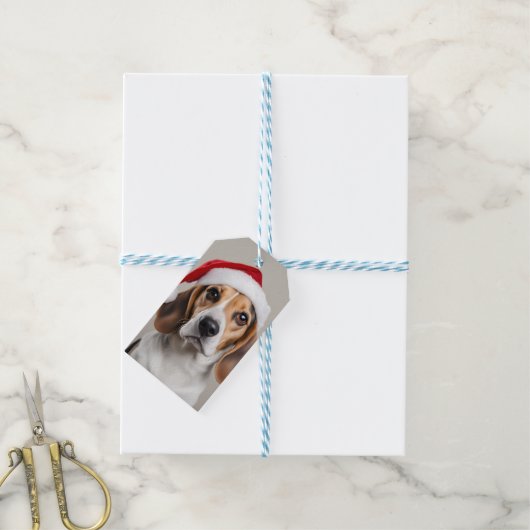 Beagle Christmas Cadeaulabel (Met Touw)