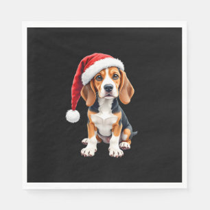 Beagle Christmas Dog T-shirt met lange mouwen Servet