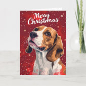 Beagle Christmas Feestdagen Kaart (Voorkant)