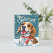 Beagle Christmas Feestdagenkaart (Staand voorkant)