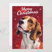 Beagle Christmas Feestdagenkaart (Voorkant / Achterkant)