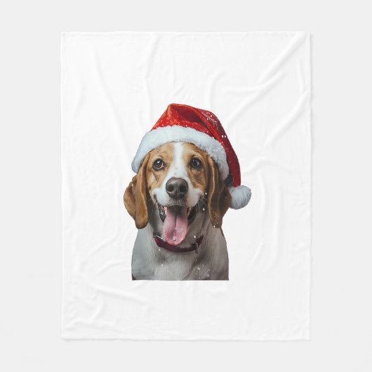 Beagle Christmas Fleece Deken (Voorkant)