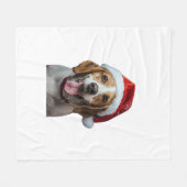 Beagle Christmas Fleece Deken (Voorkant (Horizontaal))