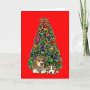 Beagle Christmas Kaart Tree