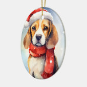 Beagle Christmas Keramisch Ornament (Links)
