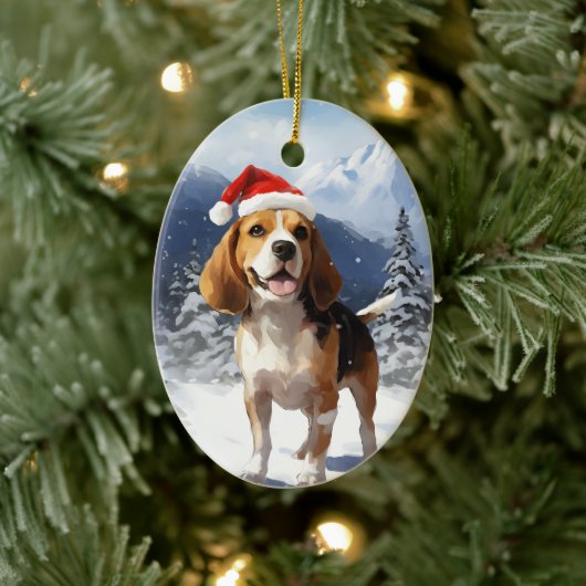 Beagle Christmas Keramisch Ornament (Boom)
