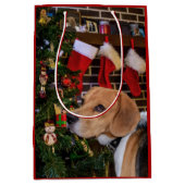 Beagle Christmas Medium Cadeauzakje (Voorkant)
