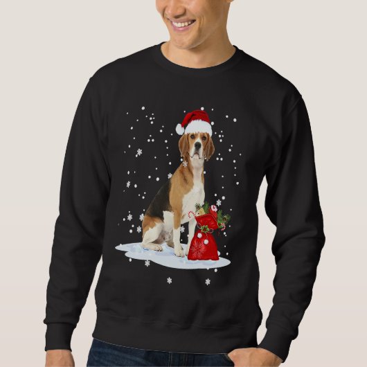 Beagle Christmas  Santa Hat Animal  Kids Trui (Voorkant)