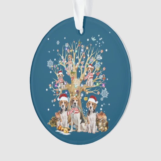 Beagle Christmas Tree Ornament For Dog Lover (devant)