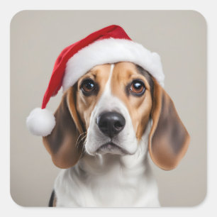 Beagle Christmas Vierkante Sticker