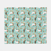 Beagle Coffee Throw Blanket Fleece Deken (Voorkant (Horizontaal))