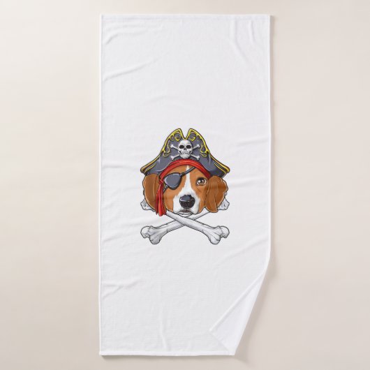 Beagle Costume de pirate Jolly roger Drapeau Croix (Serviette de bain)