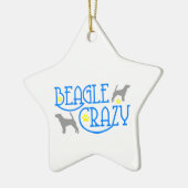 BEAGLE CRAZY KERAMISCH ORNAMENT (Links)