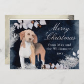 Beagle Custom Merry Kerstmis Feestdagenkaart (Voorkant / Achterkant)