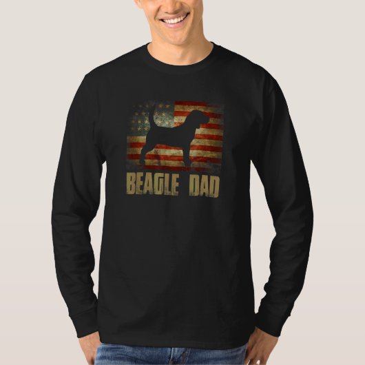 Beagle Dad  American Flag Patriotic Beagle T-shirt (Voorkant)